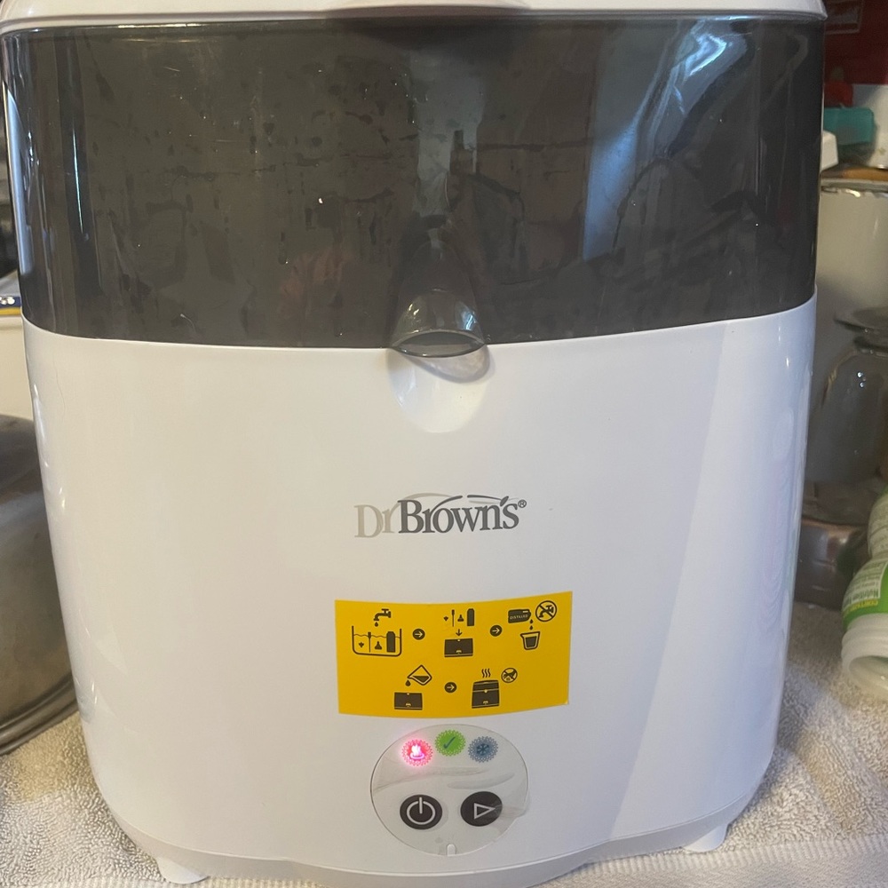 Dr. Brown's White and Gray Baby Bottle Sterilizer